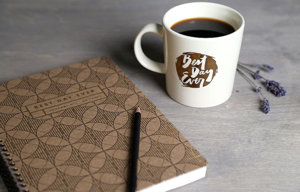 Letterpress Notebook with Best Day Ever Mug